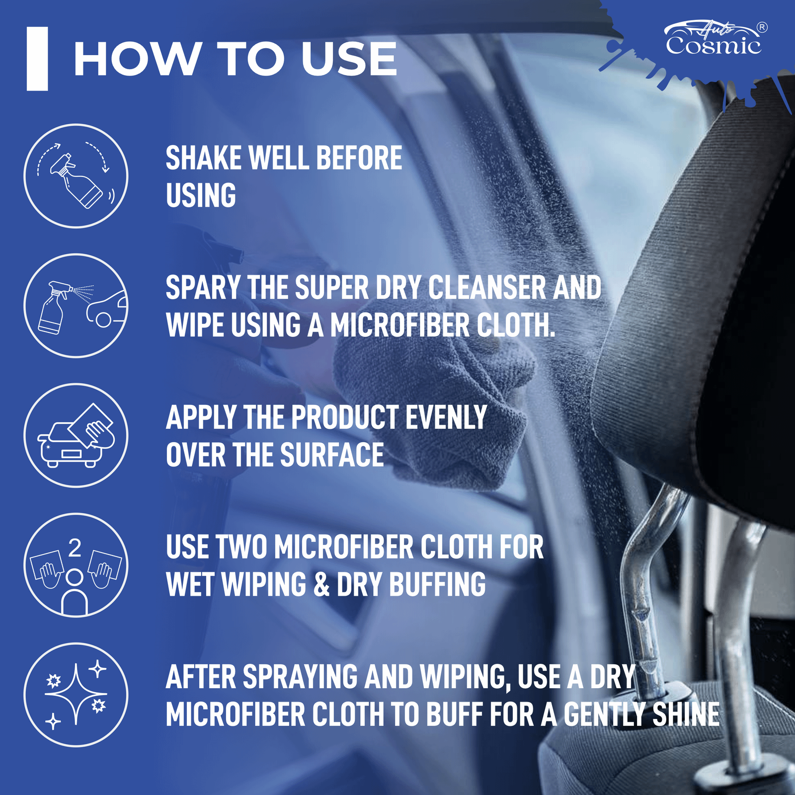 AutoCosmic Super Dry Cleanser Ultimate Auto Care Solution